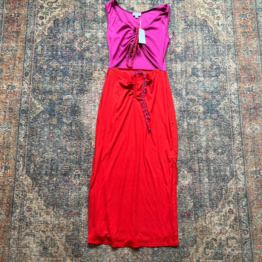 Boutique Purple and Red Maxi Dress
